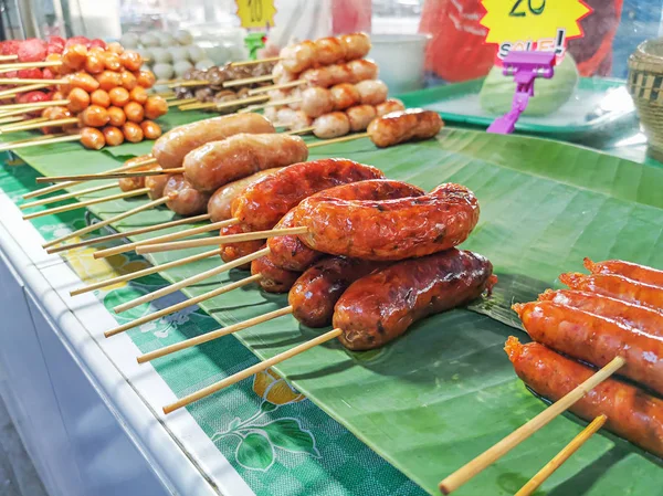 Close Up of sausage prepared for sale — Stock Photo, Image