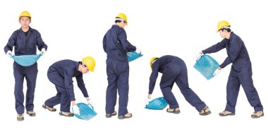 Genç işçi Seti Hod veya Clam-Shell şeklinde sepet tutun 