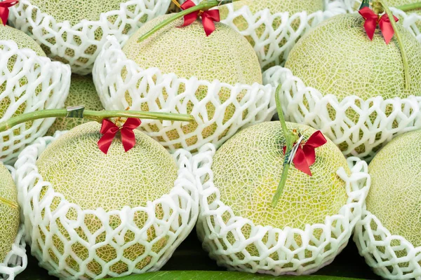 Melões frescos ou melões verdes ou melões cantaloupe — Fotografia de Stock