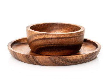 Beyaz yuvarlak ahşap kase 