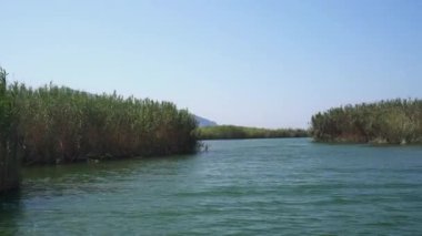 Rriver turistik gezi Türkiye görünümünde yeşil kıyı boyunca