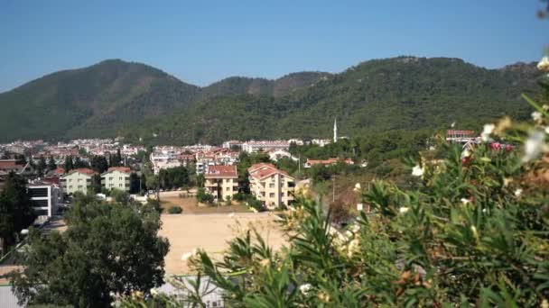 Beautiful Turkish tourist town landscape, Marmaris — Stock Video