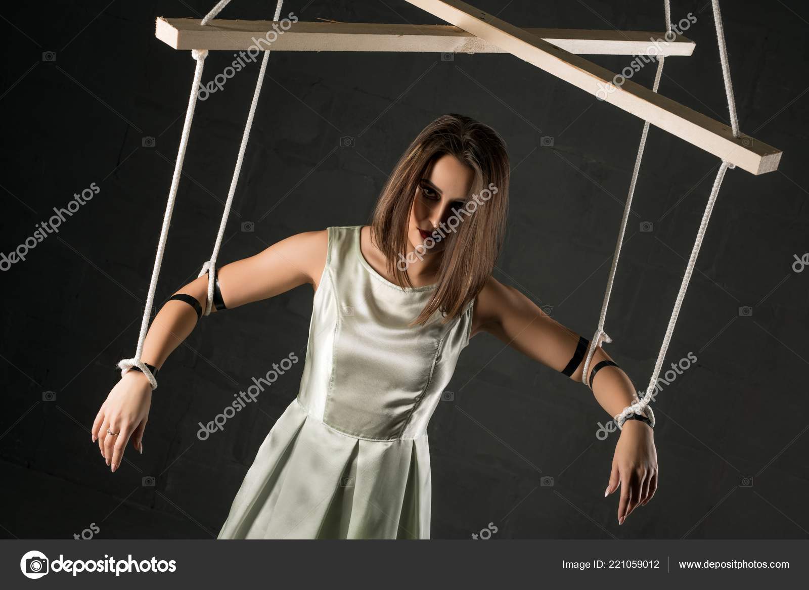 Girl in the image of against gray wall Stock Photo by ©Wisky