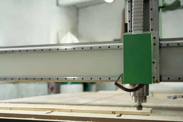 Wood milling machine at work view — Stock Photo, Image