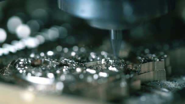 Metal milling dexice at work close up video — Stock Video