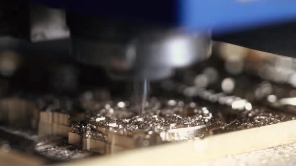 Metal milling process close up video — Stock Video