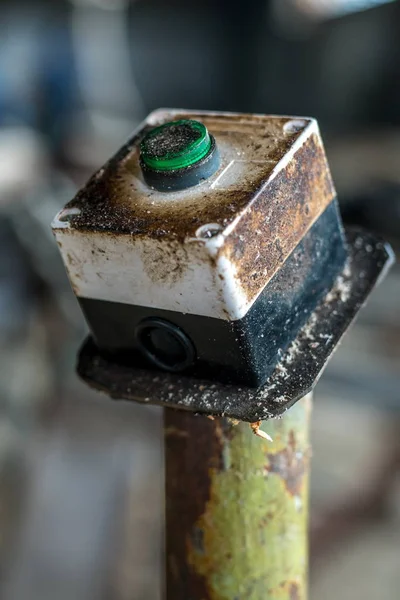Beeld van de machine Power-knop, close-up — Stockfoto