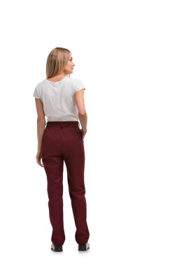 Sendikalı zayıf sarışın, izole edilmiş dikiz aynası.