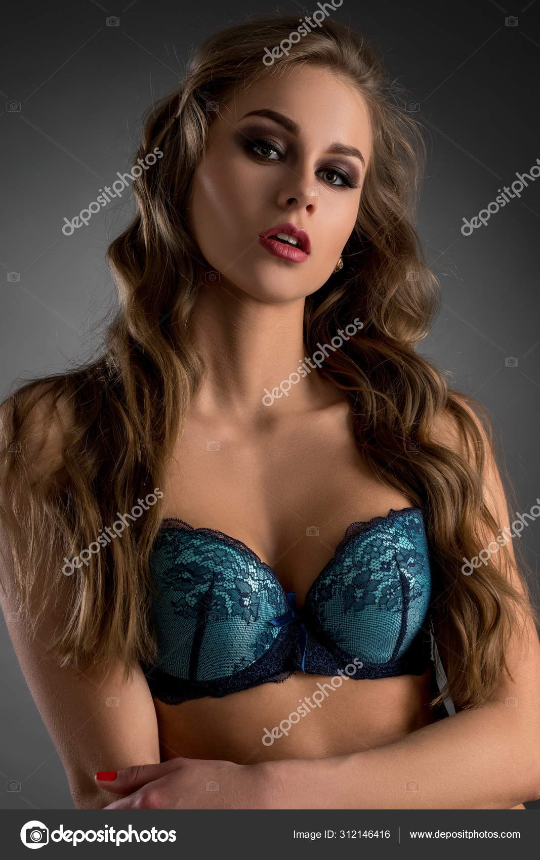 Gorgeous model posing in fancy lingerie with Stock by ©Wisky 312146416