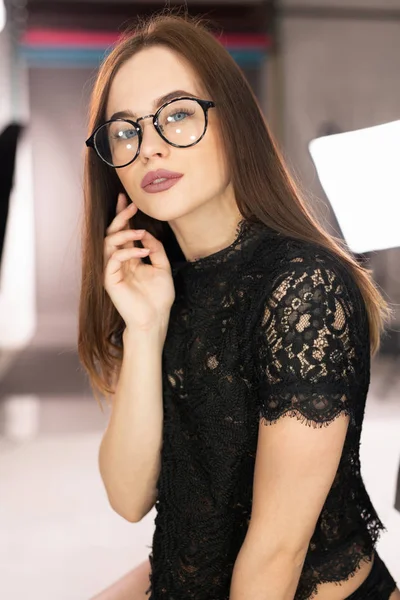 Sexy Schönheit Mit Niedlicher Brille Sexy Schönheit Mit Niedlicher Brille