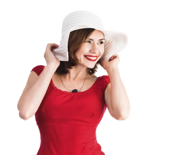 Ragazza sorridente con cappello — Foto Stock