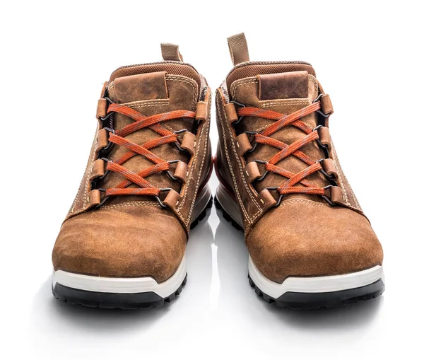 Par bruna sneakers isolerad på vit bakgrund — Stockfoto
