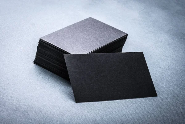 Black paper business card template — Stock Photo, Image