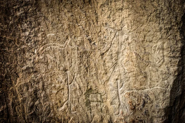Oude rock carvings rotstekeningen in Qobustan — Stockfoto