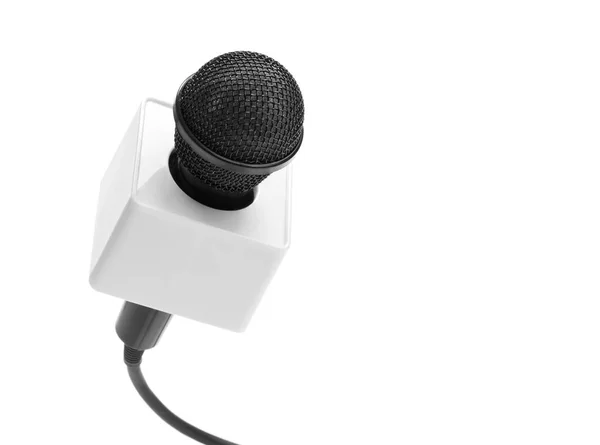 Black microphone on white — Stock Photo, Image