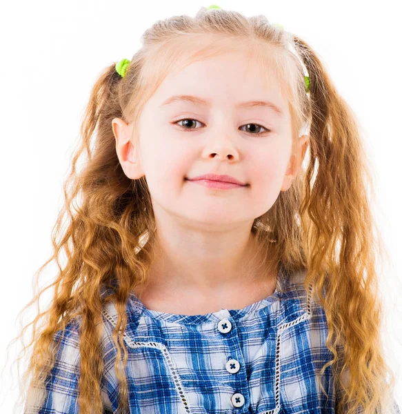 Retrato de niña rubia alegre — Foto de Stock