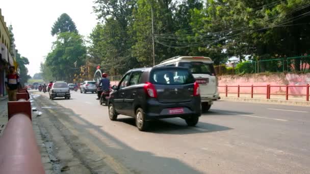 View on daily traffic in Kathmandu — Stock Video