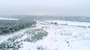 Kış manzarasının hava görüntüsü