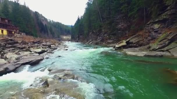 Rugged mountain river — Stock Video