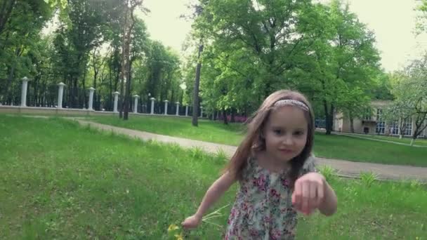 在公园里的小女孩 — 图库视频影像