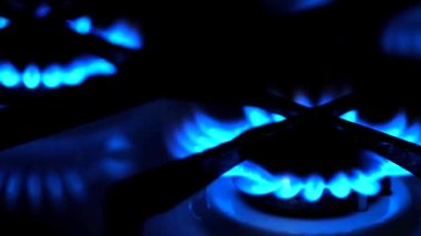 Soba gaz mutfak gaz hob brülör yüzüğü. Bir gaz sobası mavi alev