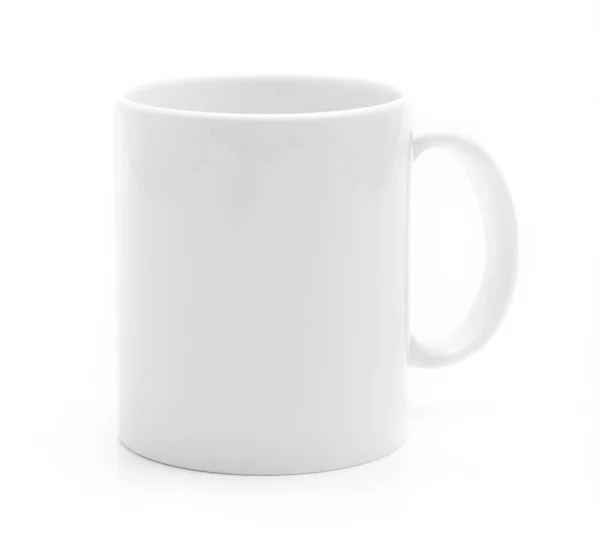 Белая чашка на белом — стоковое фото