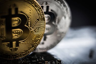 Bilgisayar devre kartında bitcoin kümesi