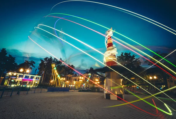 Abstract light trails of carousels — Stock Photo, Image