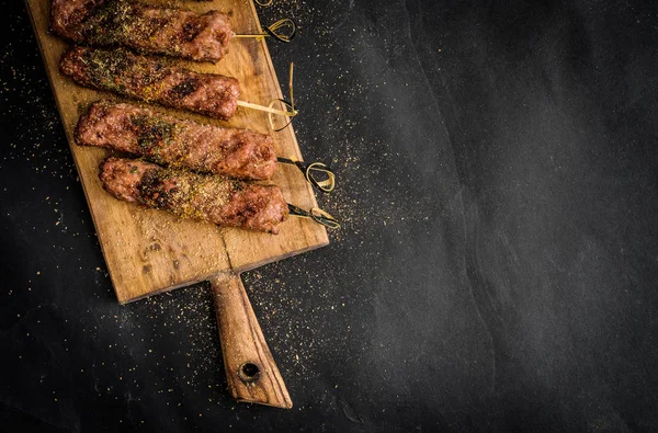 Grilled kebab with spices — Stock Photo, Image