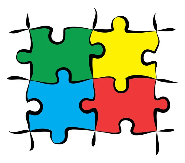 Colorful Puzzle Pieces — Stock Photo, Image