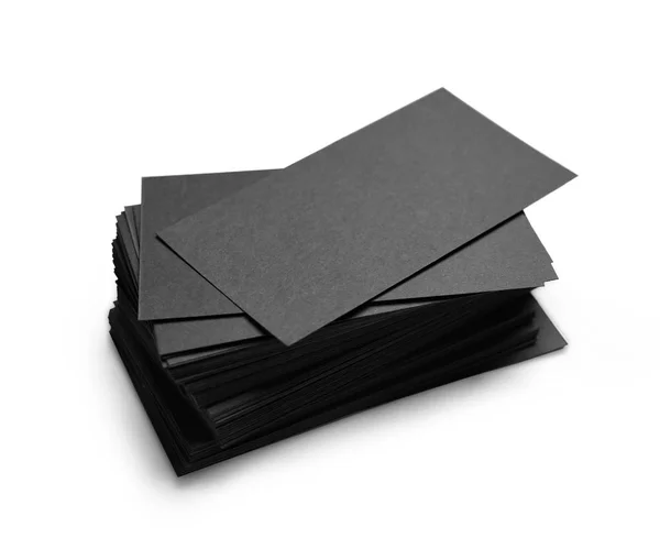 Stack av svart visitkort — Stockfoto