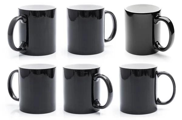 Black Mugs Set — Stock Photo, Image