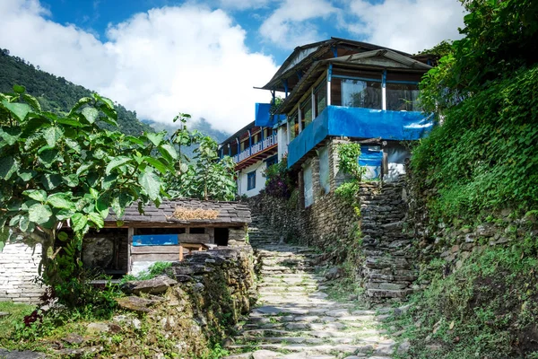 尼泊尔山房子 — 图库照片