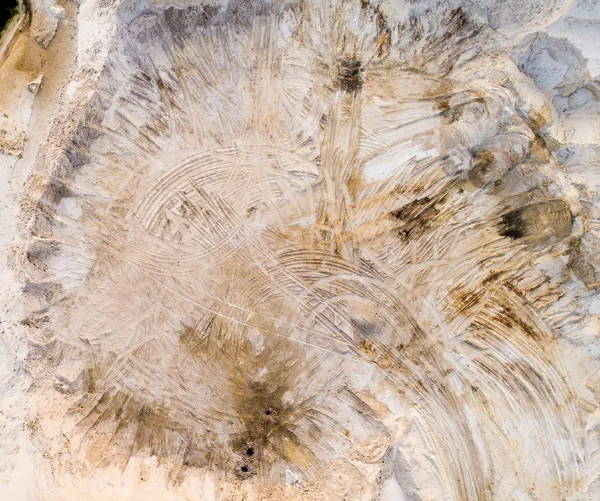 Aerial view of sandy quarry surface — Stock Photo, Image