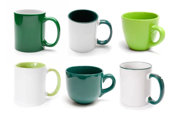 Set of different green cups — Stock Photo, Image