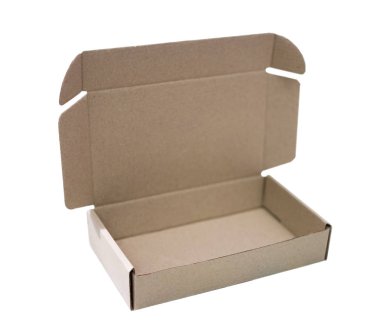 beyaz izole karton kutu açmak