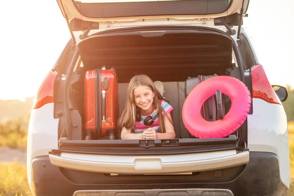 Little Girl in the Car — Stock Photo, Image