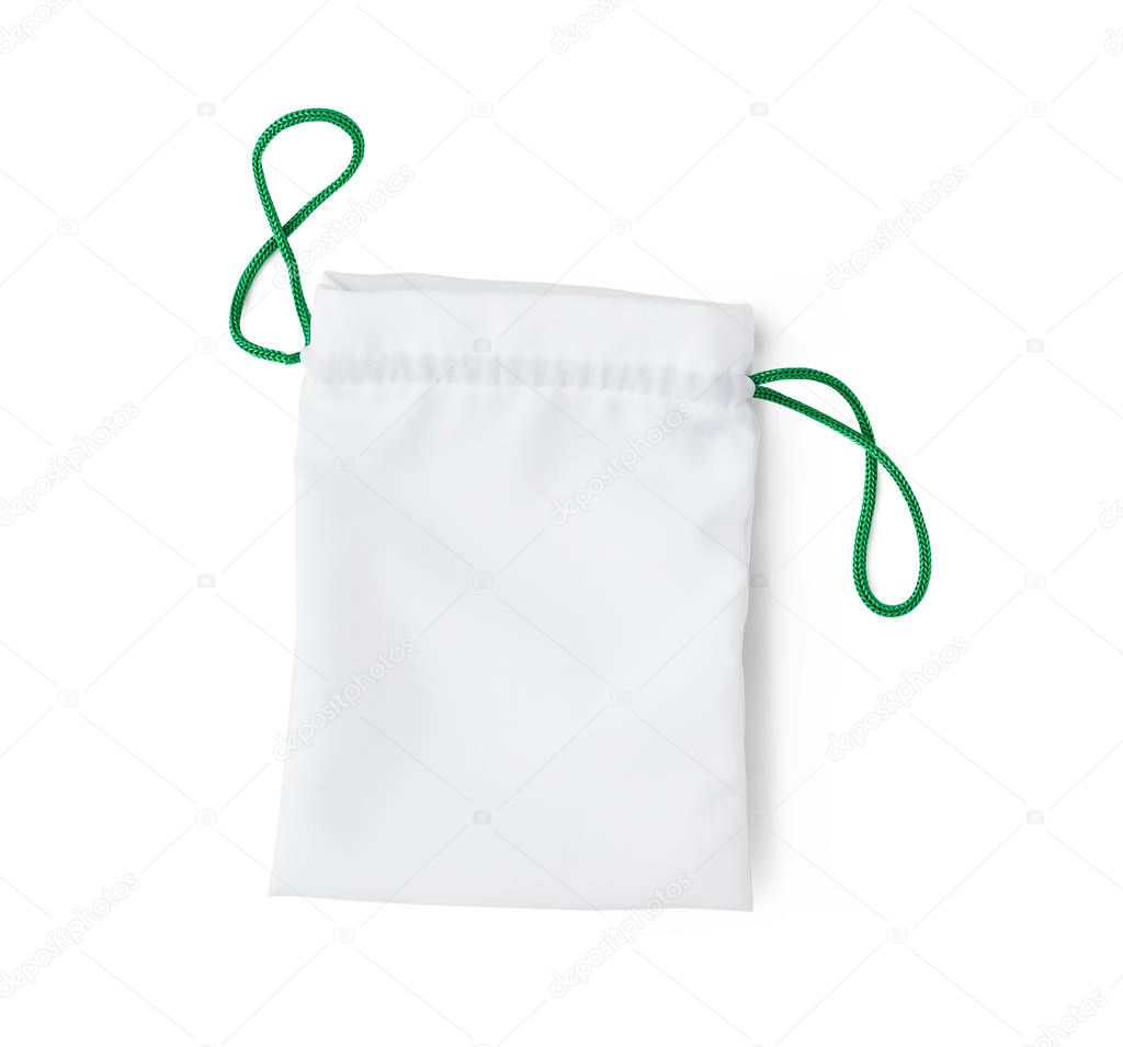 white small bag with black string