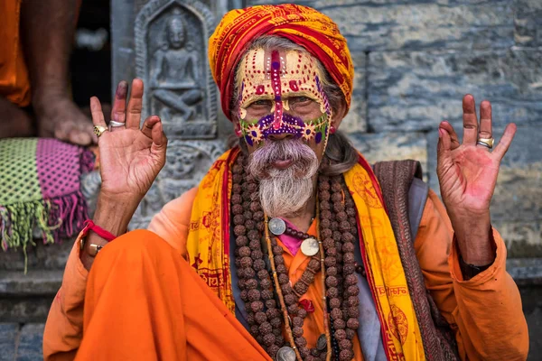 Sadhu στην πόλη Κατμαντού, Νεπάλ — Φωτογραφία Αρχείου