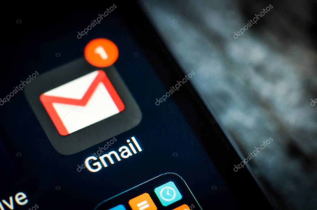 Kharkiv, Ukraine - 23 April, 2018: Gmail application icon on a smartphone screen