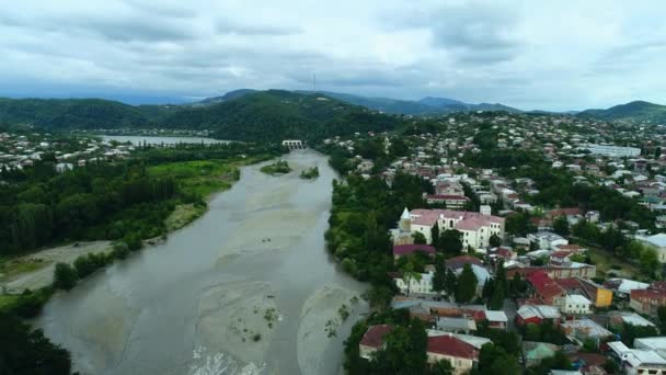 Top Aerial View City Centre Kutaisi Georgia — Stock Video