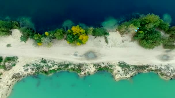 Vue aérienne de tresse de mer sablonneuse — Video