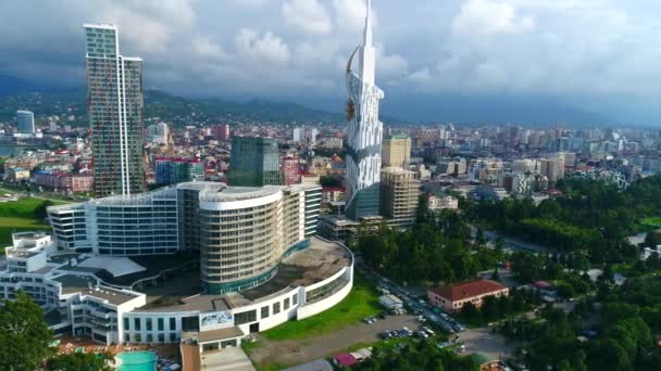 Modern buildings of Batumi from above — Stock Video