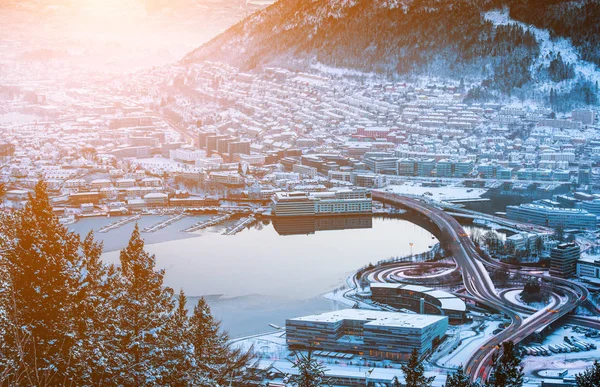 Bergen in winter, — Zdjęcie stockowe