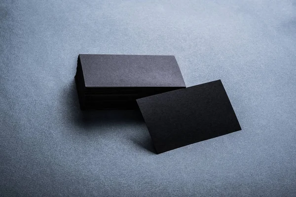 Fekete papír névjegykártya sablon — Stock Fotó