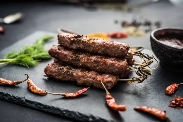 Grilled kebab with spices — Stock Photo, Image