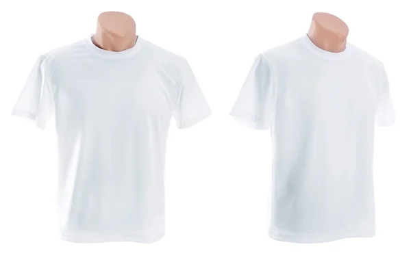Mannikin i en vit T shirt isolerade för din design — Stockfoto