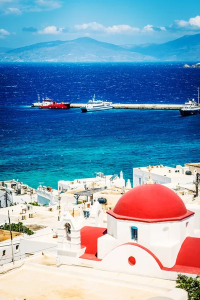 Amazing sunshine view of island Mykonos island — Stock Photo, Image