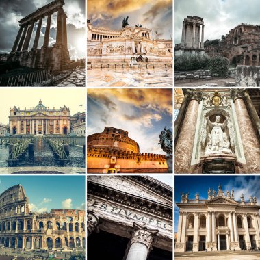 Roma manzaraları kolaj