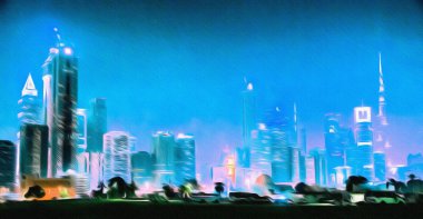 Filtre uygulanmış inanılmaz gece Dubai boya